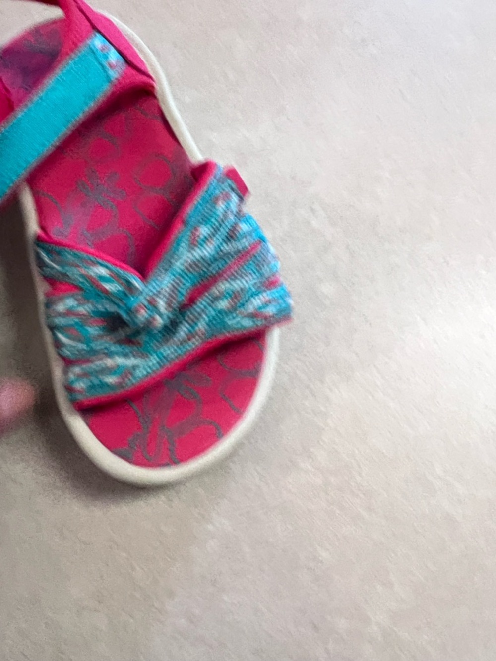 Kids Pink and Teal Sandal - Cute Knot Strap NWOT